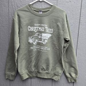 Gildan Sage Green Christmas Crewneck Sweatshirt